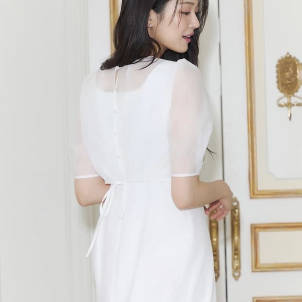 잇미샤 화이트 볼레로 원피스 66