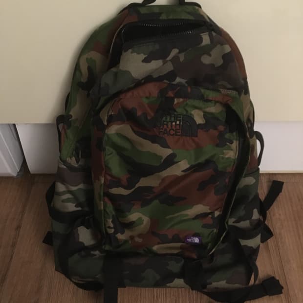 노스페이스 퍼플라벨 카모 백팩