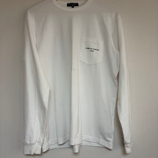 꼼데가르송 옴므 롱슬리브 화이트 L