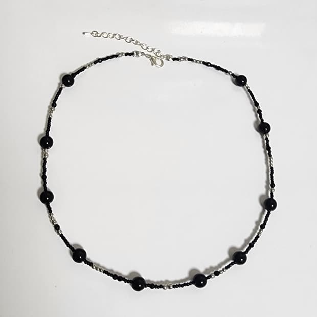 남자 블랙원 포인트 목걸이