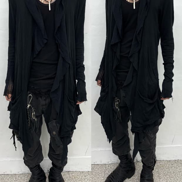 If Six Was Nine Distressed Drape Wraith