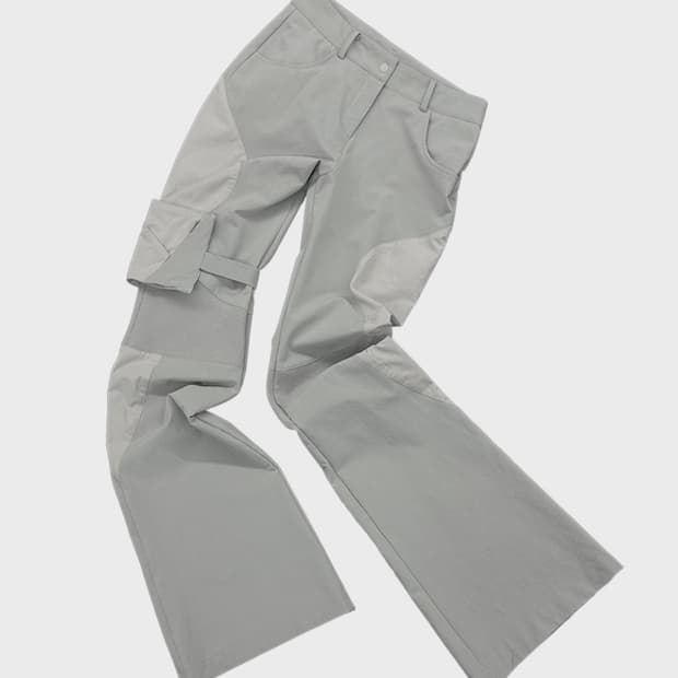 오호스 detachable pouch nylon pants / grey