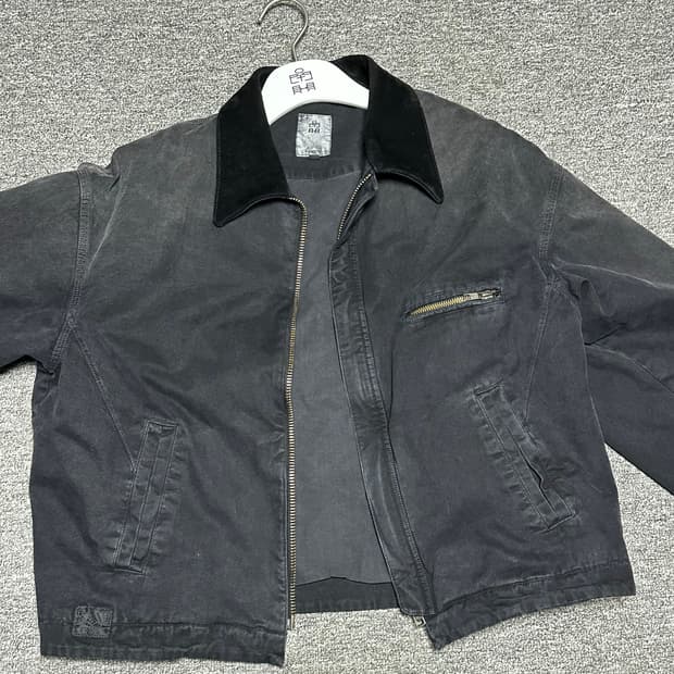 폴리테루 패디드 워크 자켓 다크 퍼플 잉크 (레더 카라)