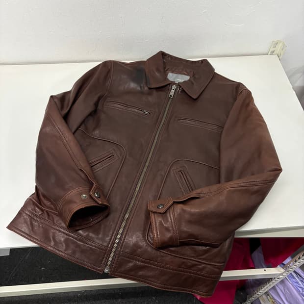 100 VTG 브라운 양가죽자켓 