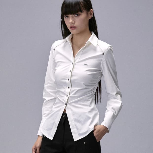 키치앤키스 슬림핏 셔츠 화이트