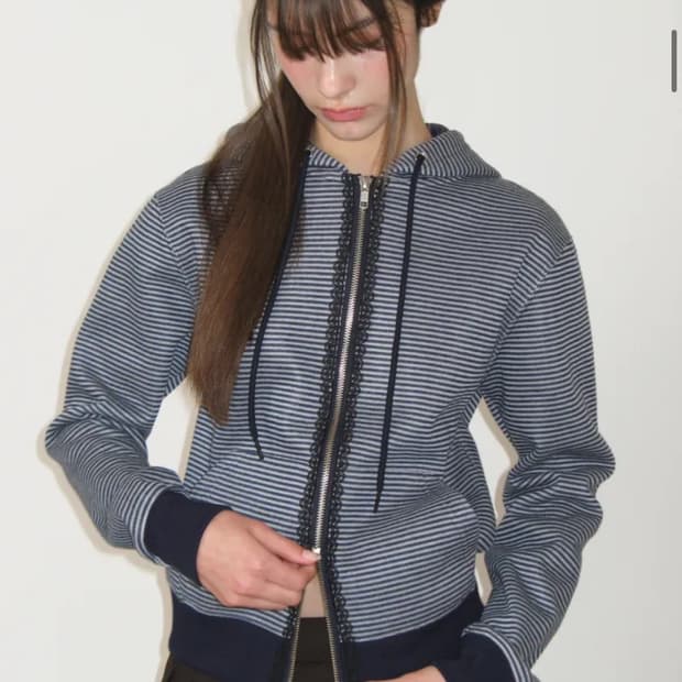 [단종] 썬번프로젝트 레이스 스트라이프 후드집업 / 정가 139000