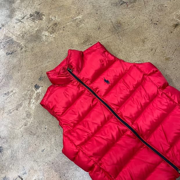 [정품/XS] 폴로 랄프로렌 레드 패딩 조끼 b16