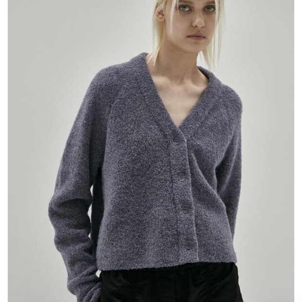 인사일런스 알파카 크롭 가디건