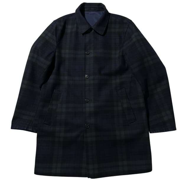 브룩스 브라더스 리버시블 블랙와치 타탄체크 싱글 코트