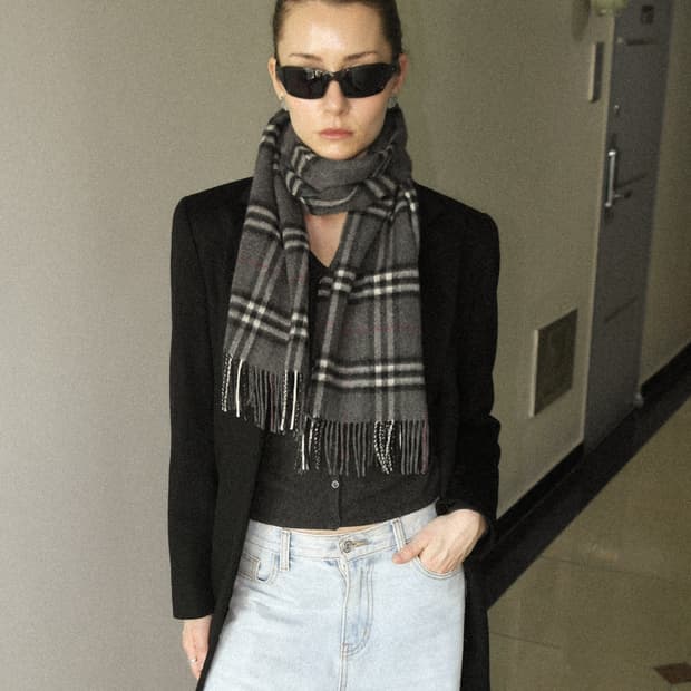 100% 캐시미어 패턴 머플러