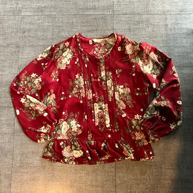 일본빈티지 Olivedesolive 오리엔탈보헤미안 영국공주풍 블라우스