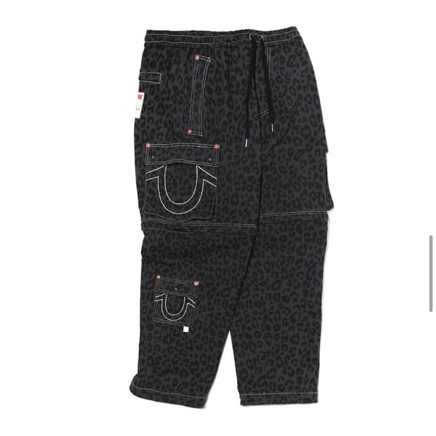트루릴리젼 x 페치 스웻 세퍼레이트 카고 팬츠 레오파드 차콜