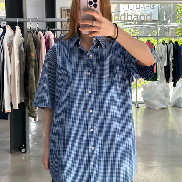 폴로랄프로렌 클래식핏 체크 반팔셔츠