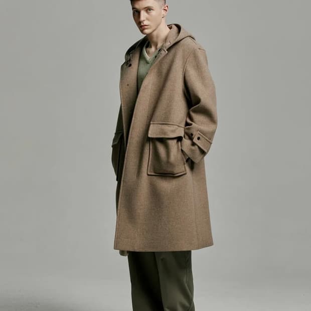 어나더오피스 Editor Cashmere Hooded Coat