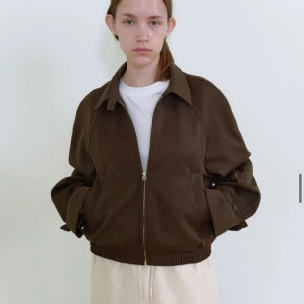 포저 울 해링턴 자켓 브라운