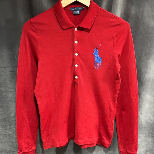폴로 랄프로렌(Ralph Lauren) 빅포니 긴팔 카라티 레드 M