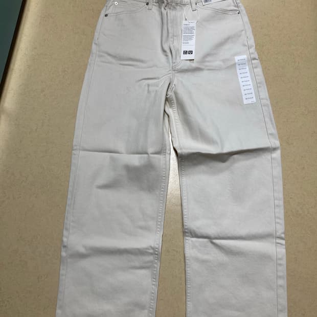 유니 U 와이드핏 진 오프화이트  (29 새상품) 