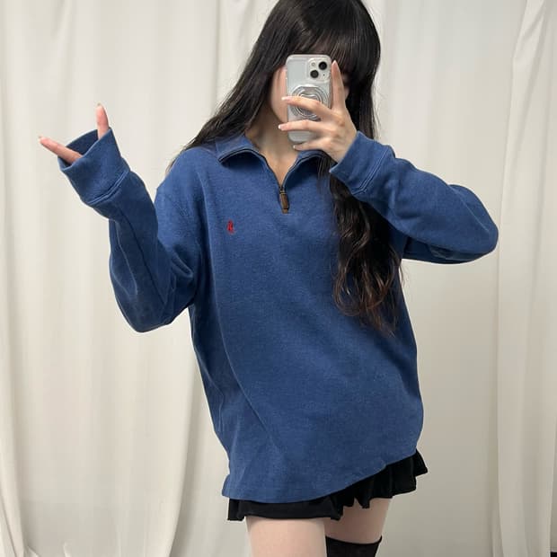 Polo navy half-zip knit
