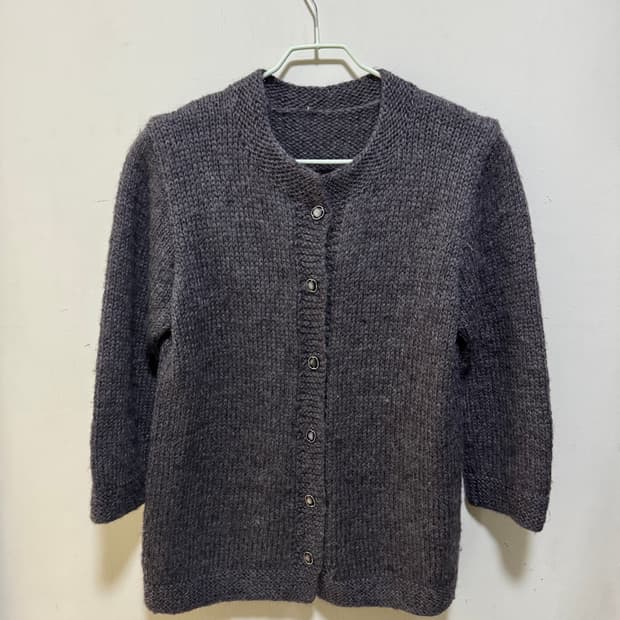 빈티지 버튼 퍼플 가디건