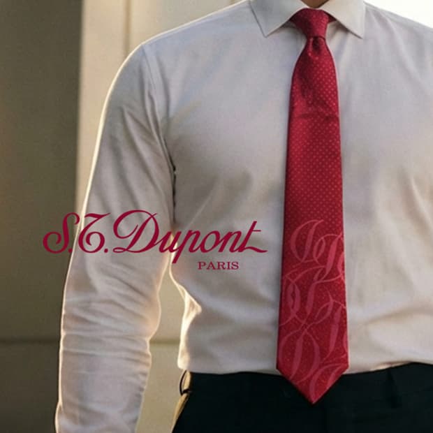 에스.티. 듀퐁 실크 핑크 로고 패턴 넥타이 8.7cm A+등급 E833