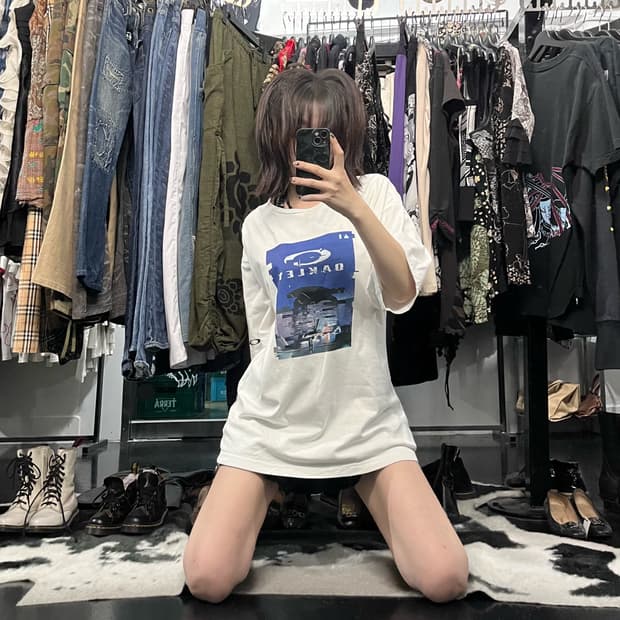 오클리 오버핏 프린팅 반팔