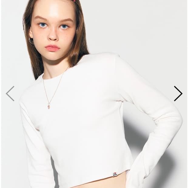 에즈이프캘리 걸스 베이직 크롭 롱슬리브 티셔츠 (화이트)
