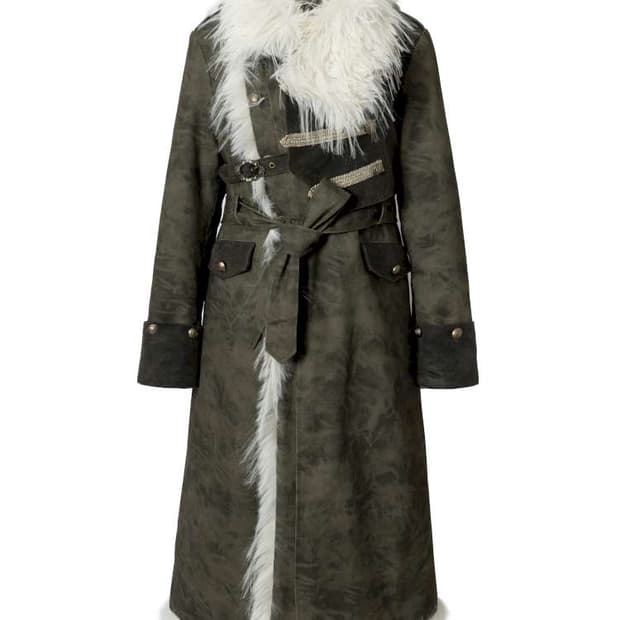 Modern Knight Fur Long Trench Coat