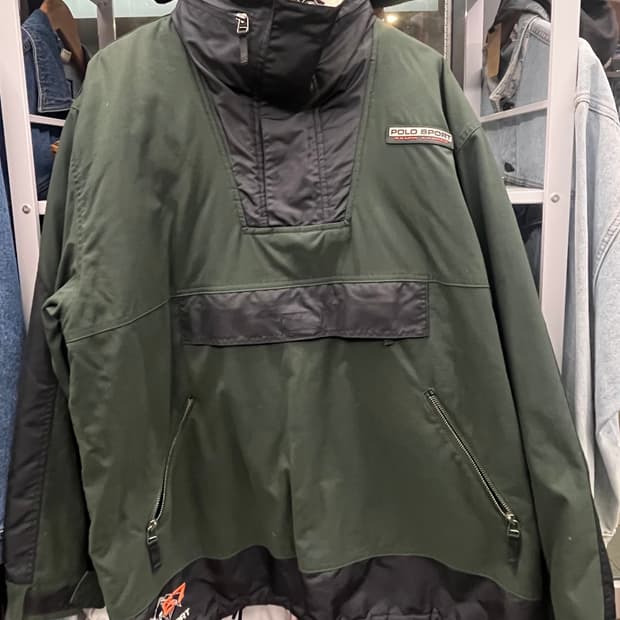 90s 폴로 스포츠 아노락 그린 점퍼