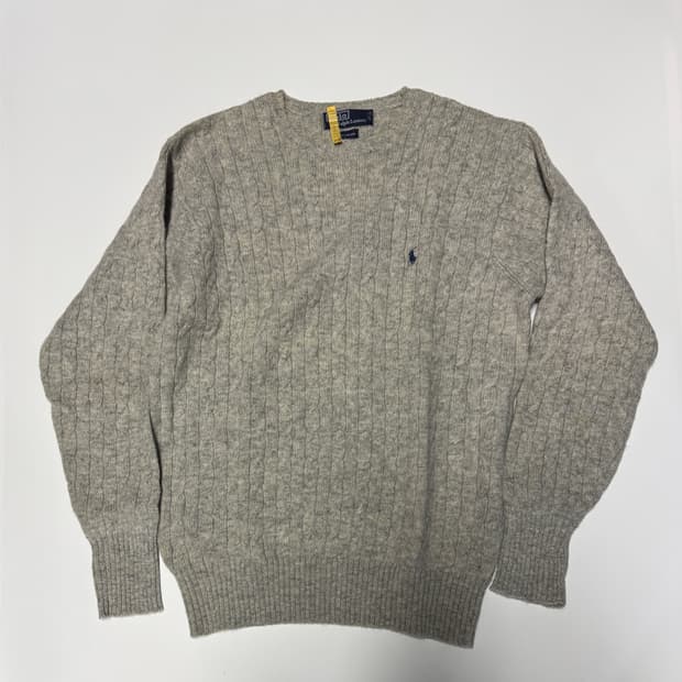 폴로 랄프로렌 램스울 케이블 니트 L 그레이