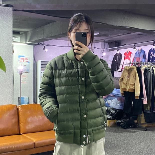 라코스테 스몰로고 카키 투웨이 경량패딩 B3271