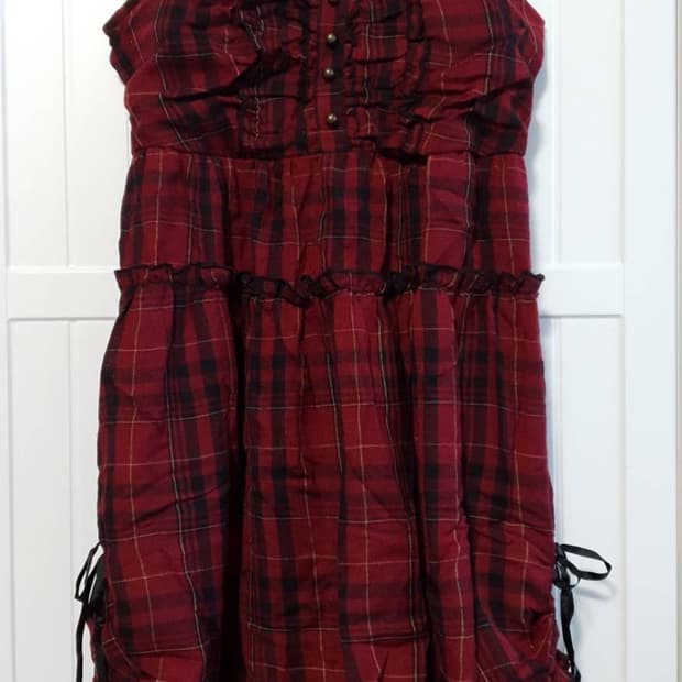 axes femme 엑시즈팜 레드 체크원피스