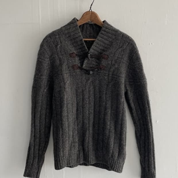 Massimo dutti grey knitted sweater (wool 90%)