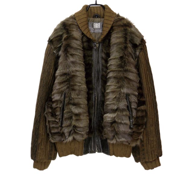 Roman Rominas 폭스& 가죽 콤비 점퍼