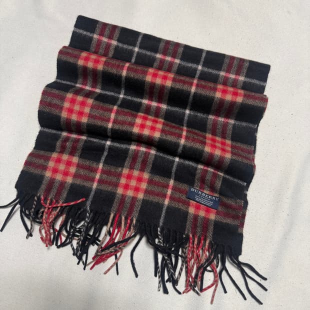 OS 버버리 레드 노바체크 캐시미어 머플러