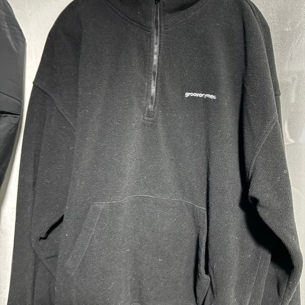 grooveryhyme 후리스 반집업 블랙 xl
