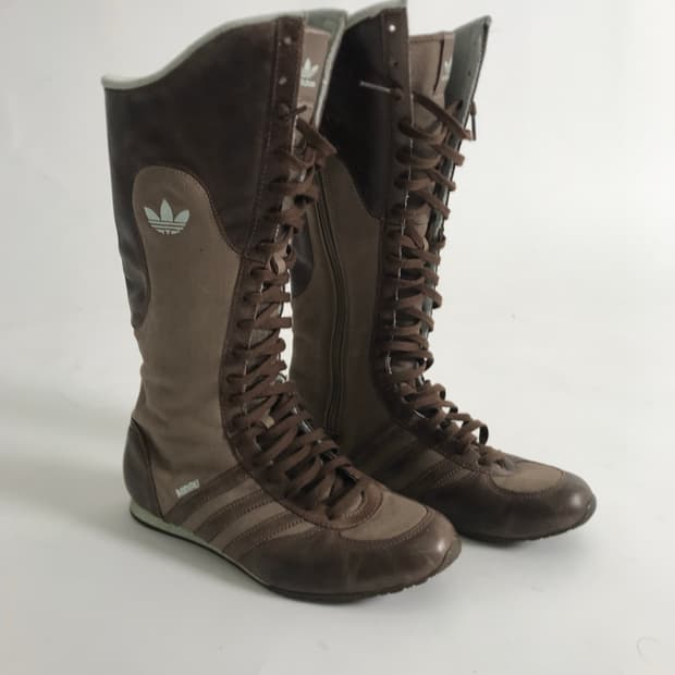 Adidas classic brown long boots 