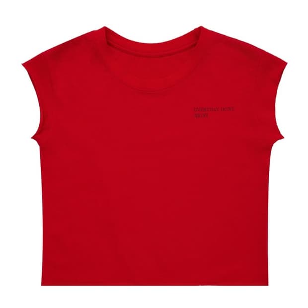 Yeel Y. CAP SLEEVE T-SHIRT RED