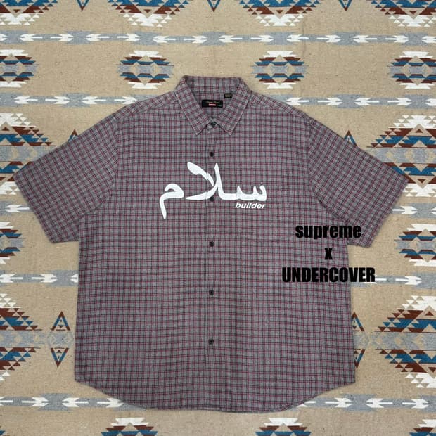 [L] 슈프림 x 언더커버 숏슬리브 플란넬 셔츠 그레이 플레이드