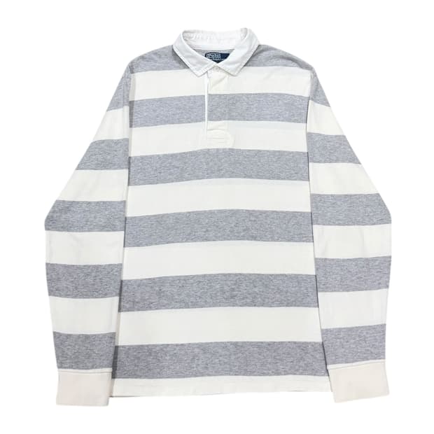 폴로 랄프로렌 QR 스트라이프 럭비 PK 카라티 그레이 L
