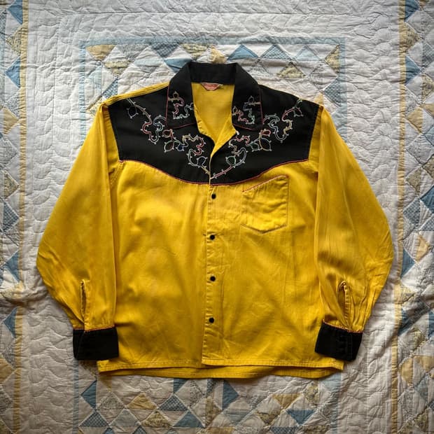 40s USA VTG Chain Stitch Western Shirt