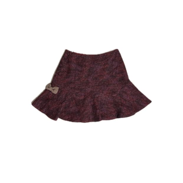 2 Side Ribbon A-line Mini Skirt