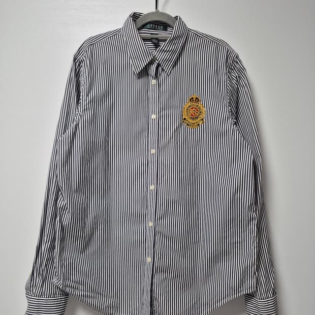 로렌 랄프로렌 크레스트 스트라이프 셔츠 여성 M사이즈
