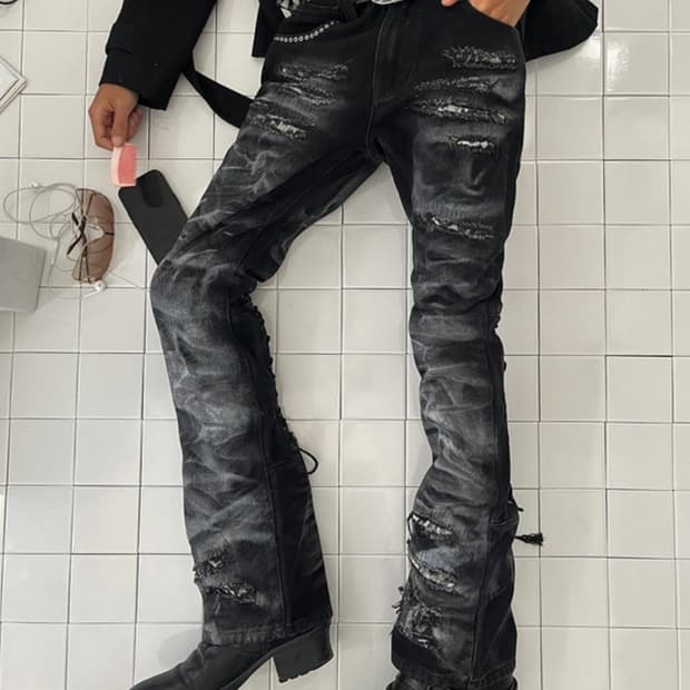 Archive Smoke Silver Stud Jeans
