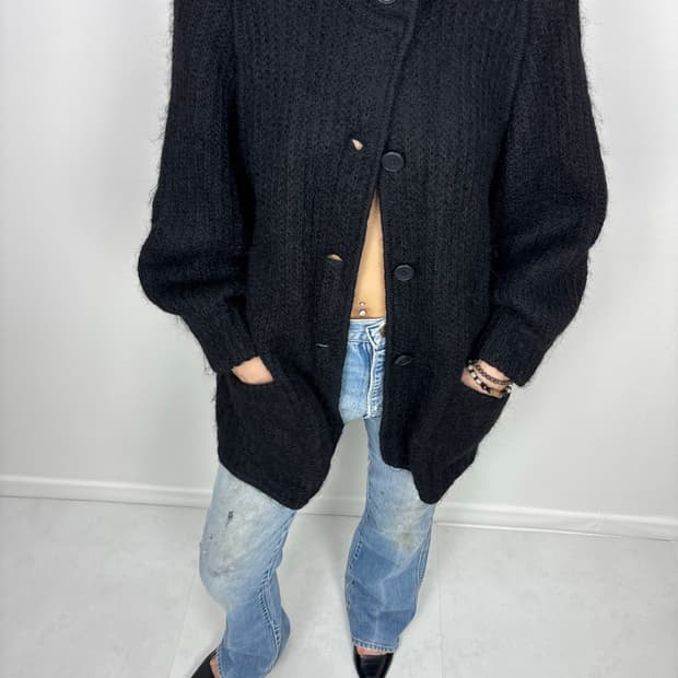ANGORA BALLOON CARDIGAN