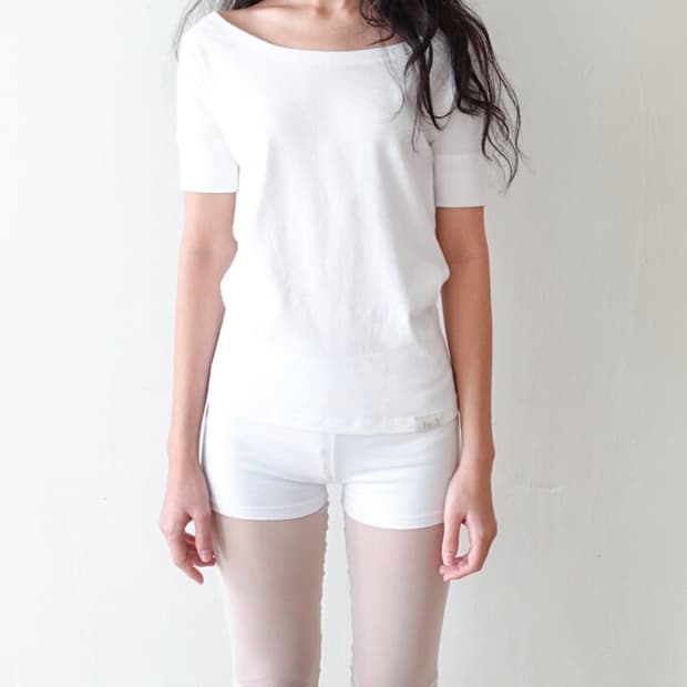 샵 페어리 rib half top 화이트
