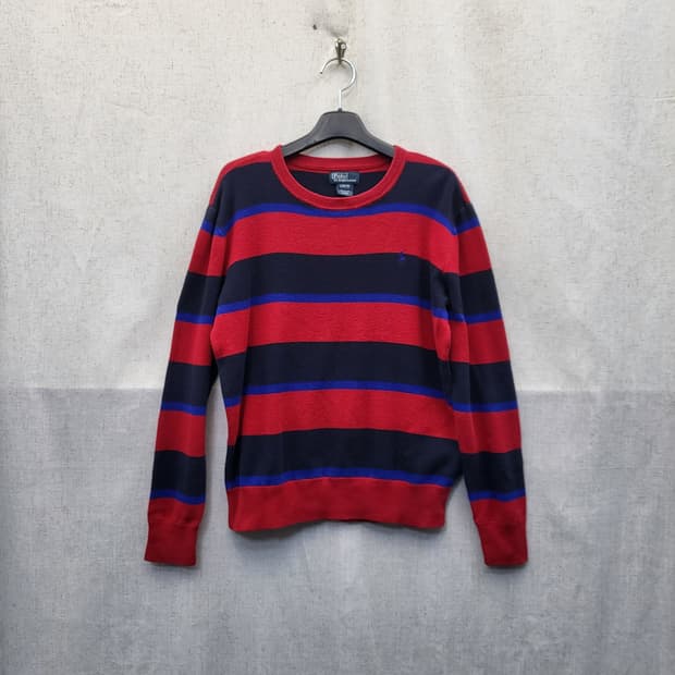 폴로 랄프로렌 스트라이프 니트 레드 네이비