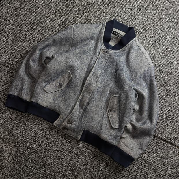 90s 입생로랑 아카이브 해링본 울 봄버 자켓 3155