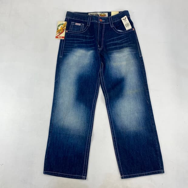  아비렉스 데드스탁 루즈핏 워싱 데님 진 (34)  ﻿