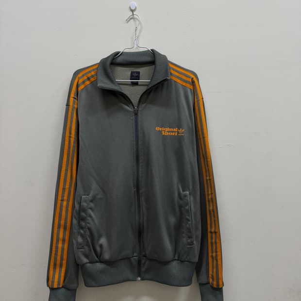 아디다스 카키 오렌지 오리지널 트랙탑 져지