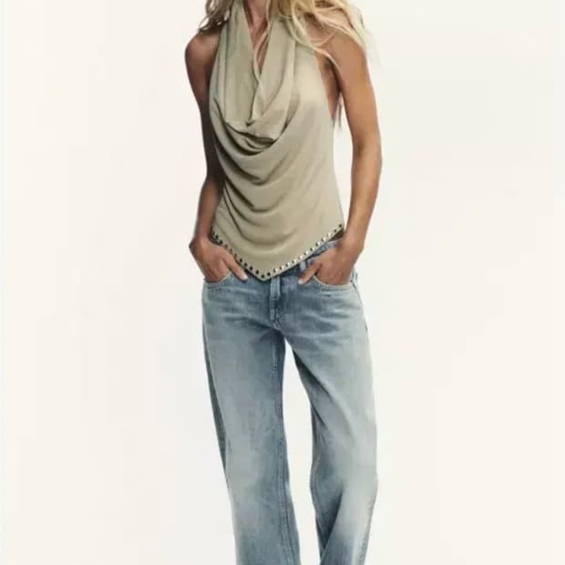 자라 TRF 와이드 로우라이즈 블루그레이 38(28)